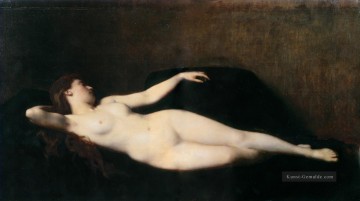 donna sul divano nero Nacktheit Jean Jacques Henner Ölgemälde